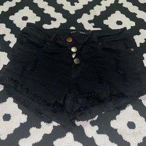 Black Jean shorts